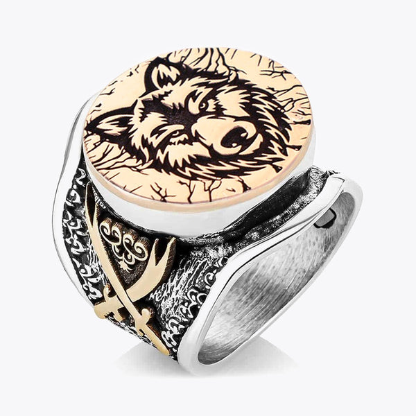 Wolf Sword Design Ring - 925 Sterling Silver