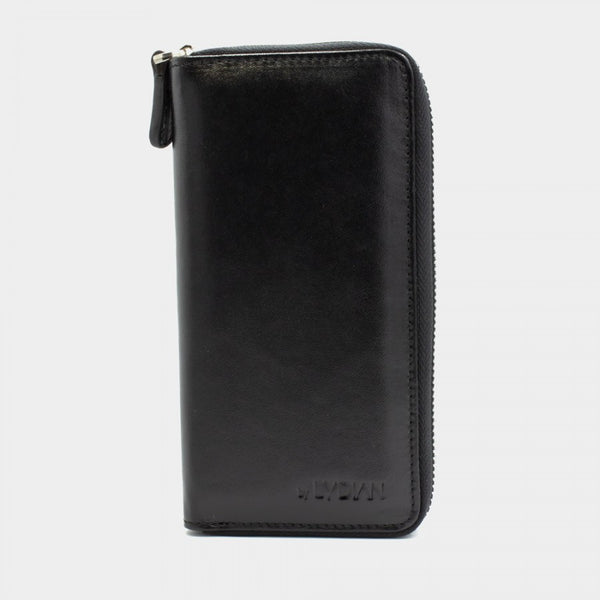 Black Leather Hand Wallet With Phone Entry BLW3016-S