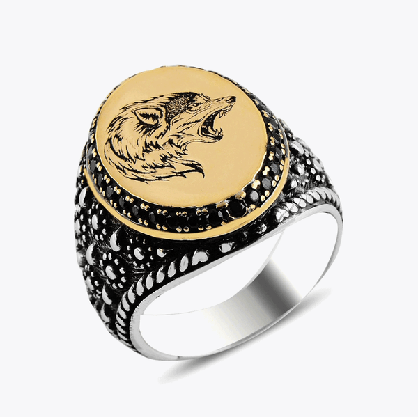 Wolf Design Silver Ring CLMR0209